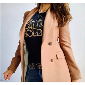 Pam & Gela Black Cali Gold T-Shirt Sz XS / PETITE